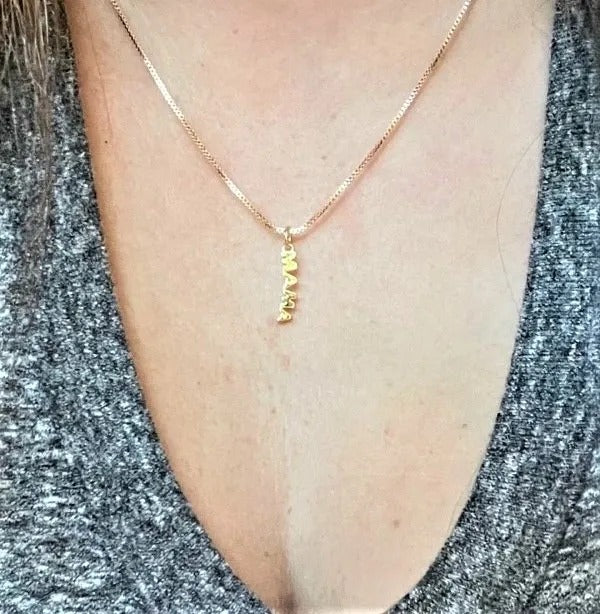 Mama Necklace - Cuban Link - Cuban Name Bar Necklace - Cuban Sayings - Cuban Jewelry - Miami Jewelry - Mother's Day