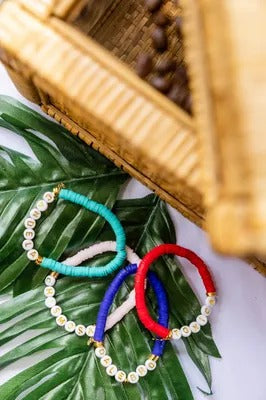 Heishi Bead Bracelet - Dale Bro- Clay Bead Bracelet - Stackable Bracelets - Stretch Bead Bracelet - Cuban Sayings - Cuban Bracelet - Cuban Link