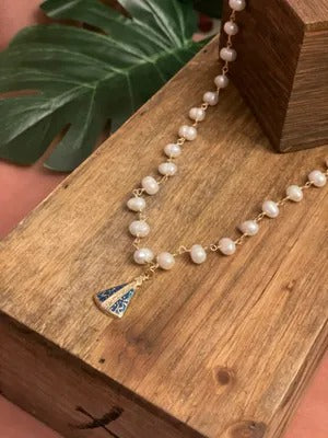 Virgen de la Caridad del Cobre Necklace Fresh Water Pearls
