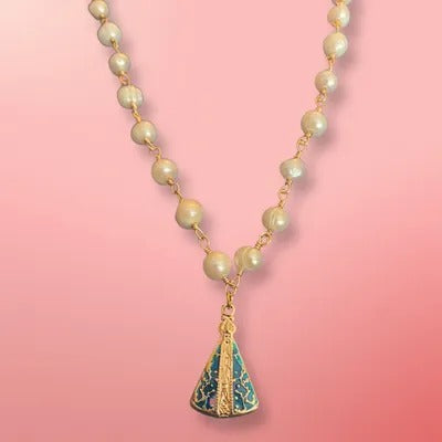 Virgen de la Caridad del Cobre Necklace Fresh Water Pearls