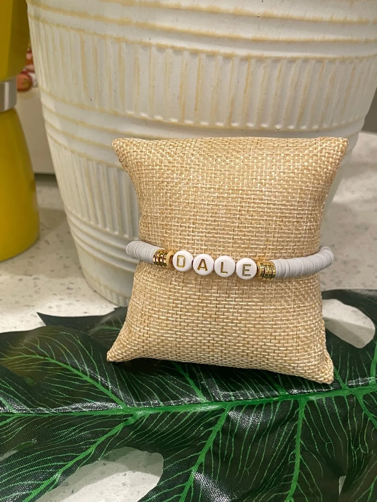 Heishi Bead Bracelet - Dale- Clay Bead Bracelet - Stackable Bracelets - Stretch Bead Bracelet - Cuban Sayings - Cuban Bracelet - Cuban Link