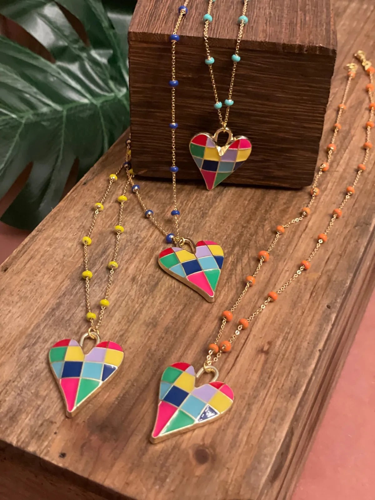 Geometric Heart Gold Necklace - Mother's Day Gift, Cuban Jewelry, Miami Jewelry, 305