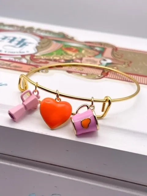 Cuban Jewelry - Coffee Lover Gift - Espresso Cup - Cafe Cubano - Gold Bangle Bracelet - Cuban Coffee