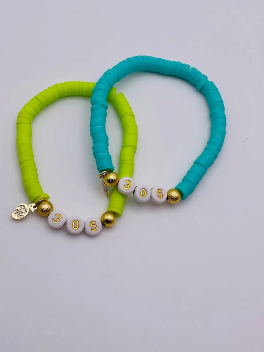 Heishi Bead Bracelet - 305- Clay Bead Bracelet - Stackable Bracelets - Stretch Bead Bracelet - Cuban Sayings - Cuban Bracelet - Cuban Link