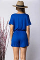Soft Surplice Royal Blue Romper with Pockets